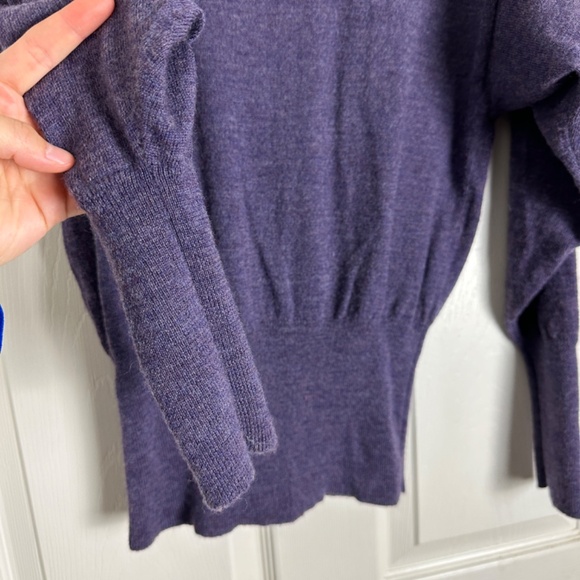 Cynthia Rowley Purple Merino Wool Cozy Winter Holiday Sweater Top Women Size M - Picture 3 of 5